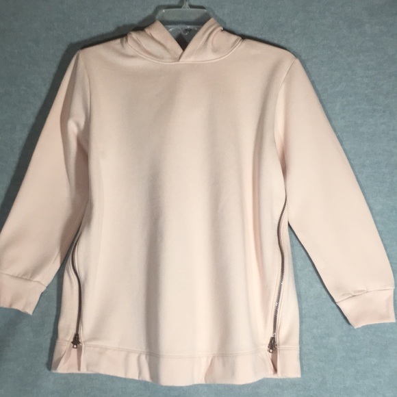 ISABEL Maternity Nursing Sweatshirt With Zipped Sides Fleece Lining and Hood - Picture 1 of 16